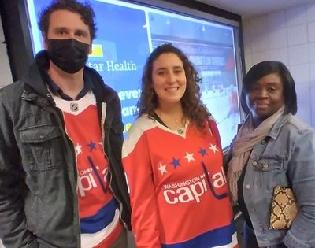 James Bell, intake manager; Mallary Lass, Senior Outreach Manager; and Ta Shawn Couser, office manager, representing the Cohen Clinic at “Hockey Talks Mental Health” night.