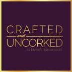 Purple and gold Crafted & Uncorked Logo