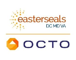 Easterseals DC MD VA logo above a horizontal line. Below the line is the Octo logo.