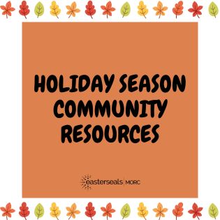 holiday season community resources with leaf border