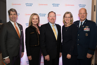 Pictured left to right: Jonathan Horowitch, President & CEO of Easterseals DC MD VA, with 2022 Advocacy Award Honorees Dr. Marta Wilson, Max Peterson for Amazon Web Services, Mrs. Mollie Raymond, General John Raymond.