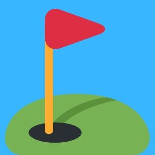 graphic of red flag on a green golf tee