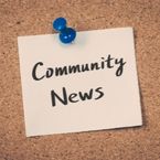 'community news' text on a bulletin board