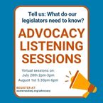 advocacy listening sessions text with megaphone